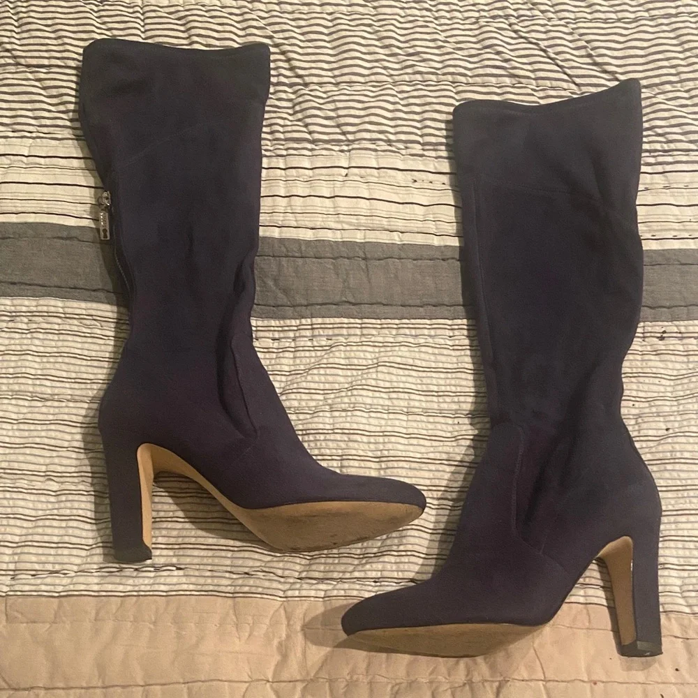 Ivanka Trump Elegant Navy High Heel Boots